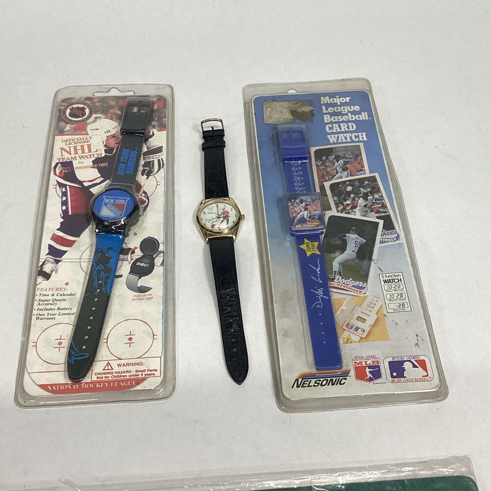 Lot Of 3 VTG Sport Watches NHL NY Rangers, Wilson Michael Jordan & Dwight Gooden